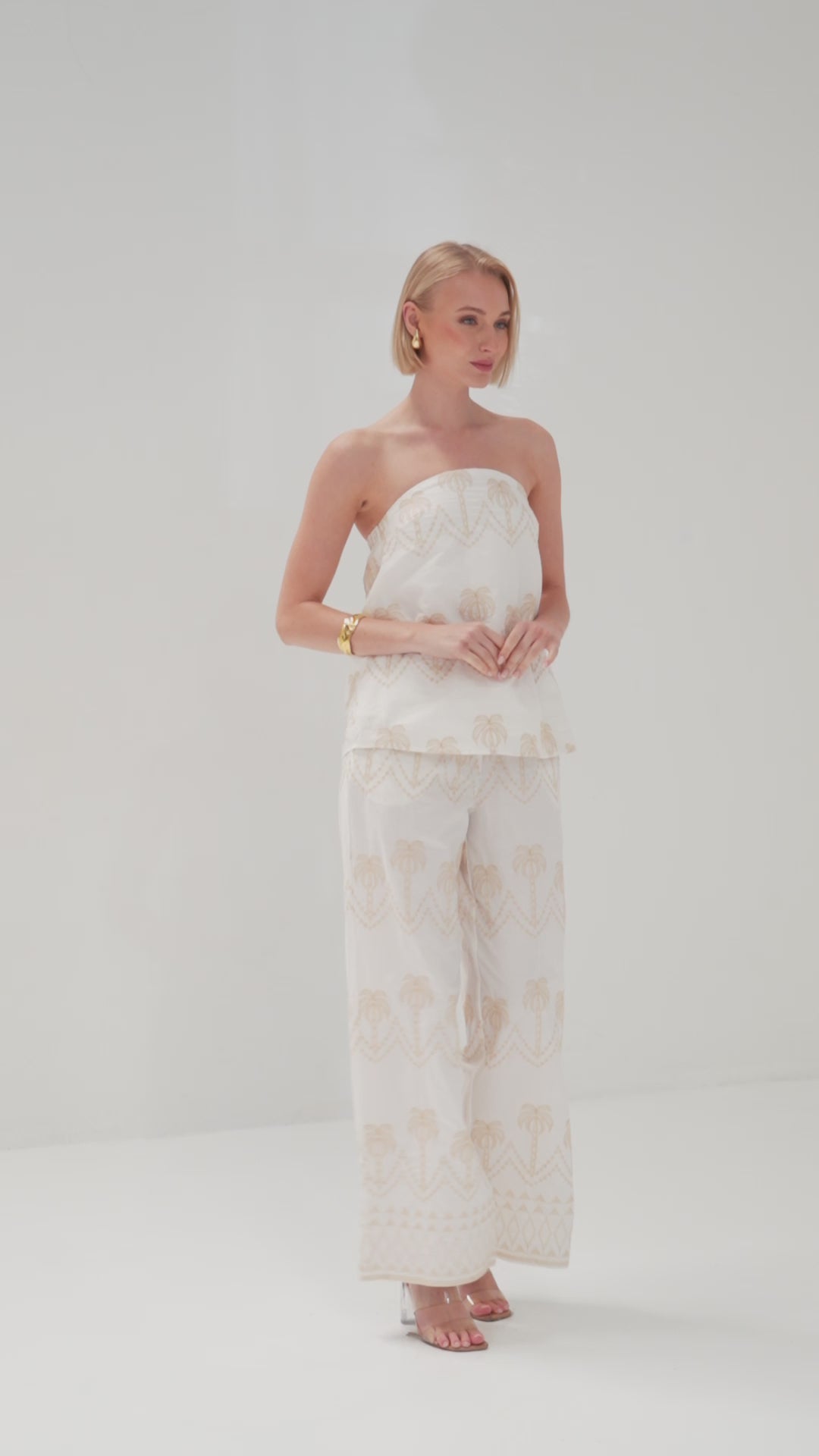 TW4607A Palm Haven Drawstring Pants Cream/Beige